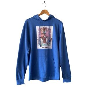 Tom Nook The Devil Tarot Card Unisex Blue Hoodie XL Nintendo Animal Crossing